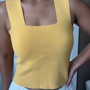 House of Harlow 1960 Mustard Square Neck Tank Top